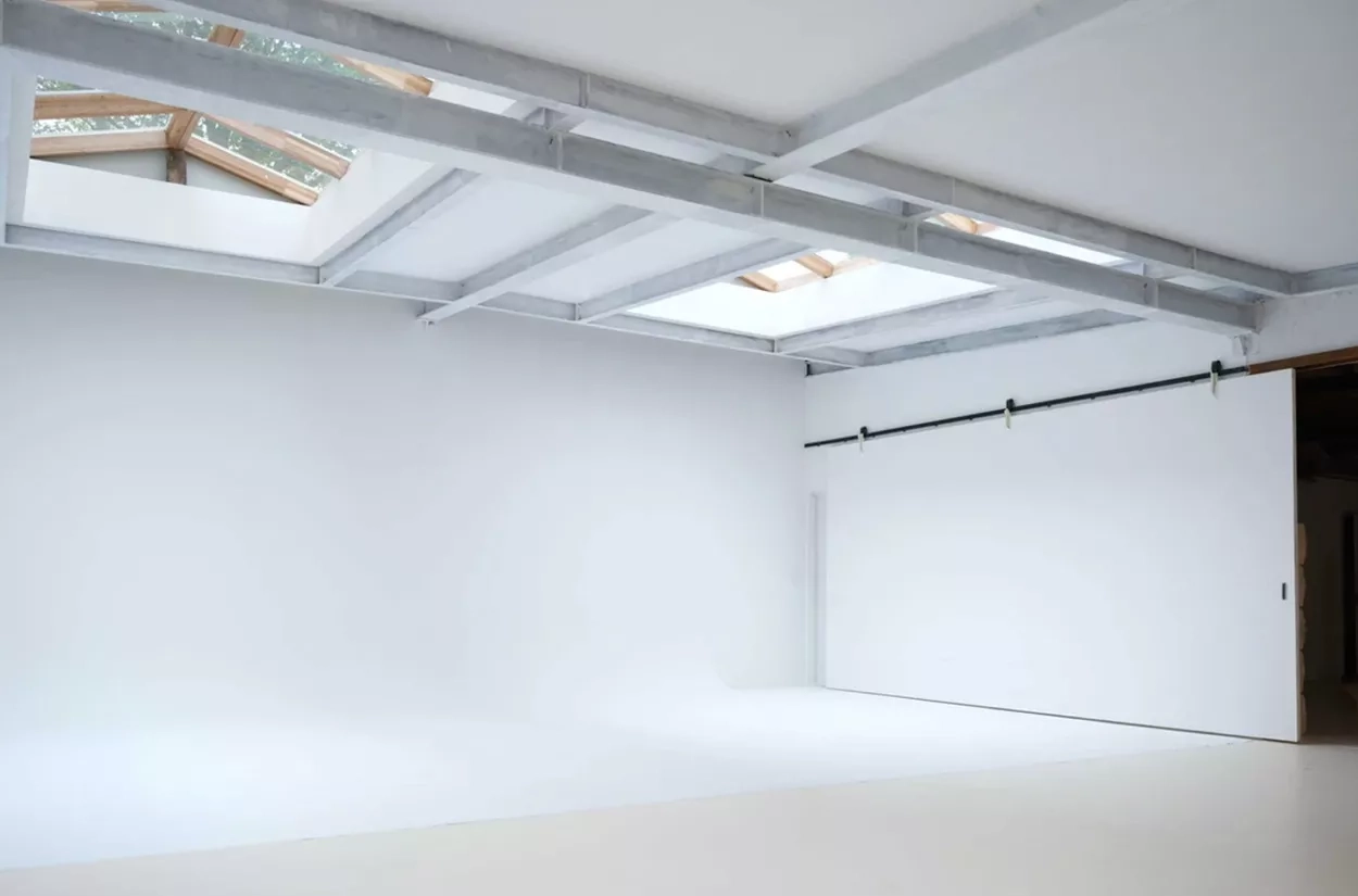 an empty studio showing the location of the shoot