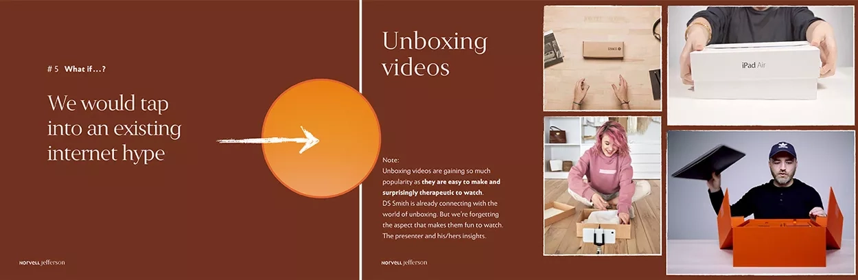 Visual of unboxing concept from agency presentation