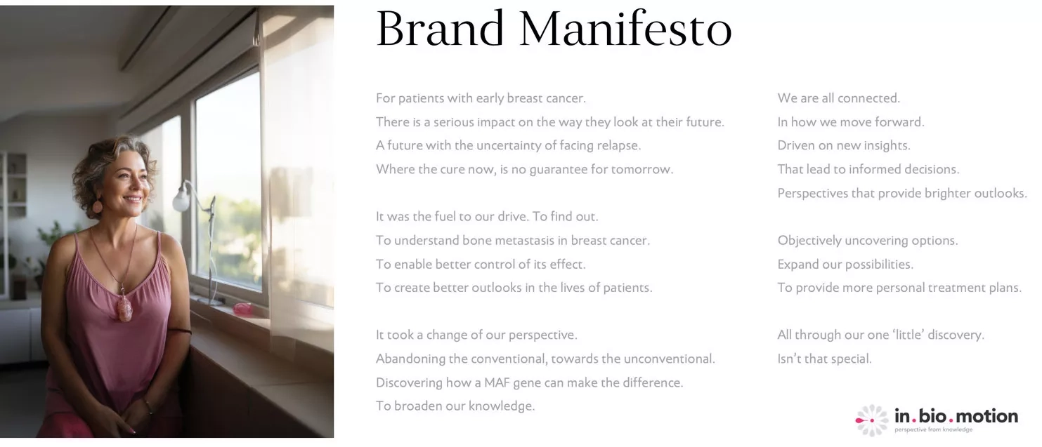 In bio motion brand manifesto for brand storytelling